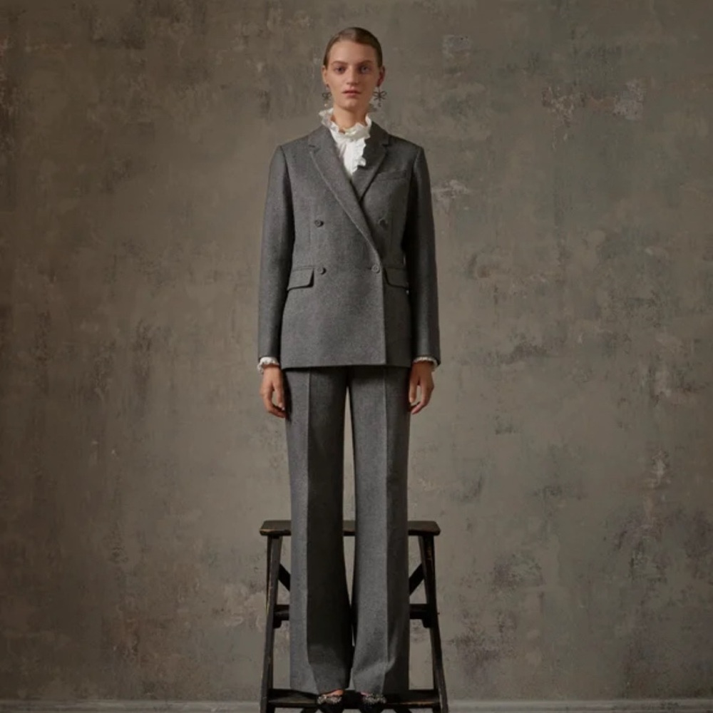 H&M x Erdem Gray Double-Breasted Suit